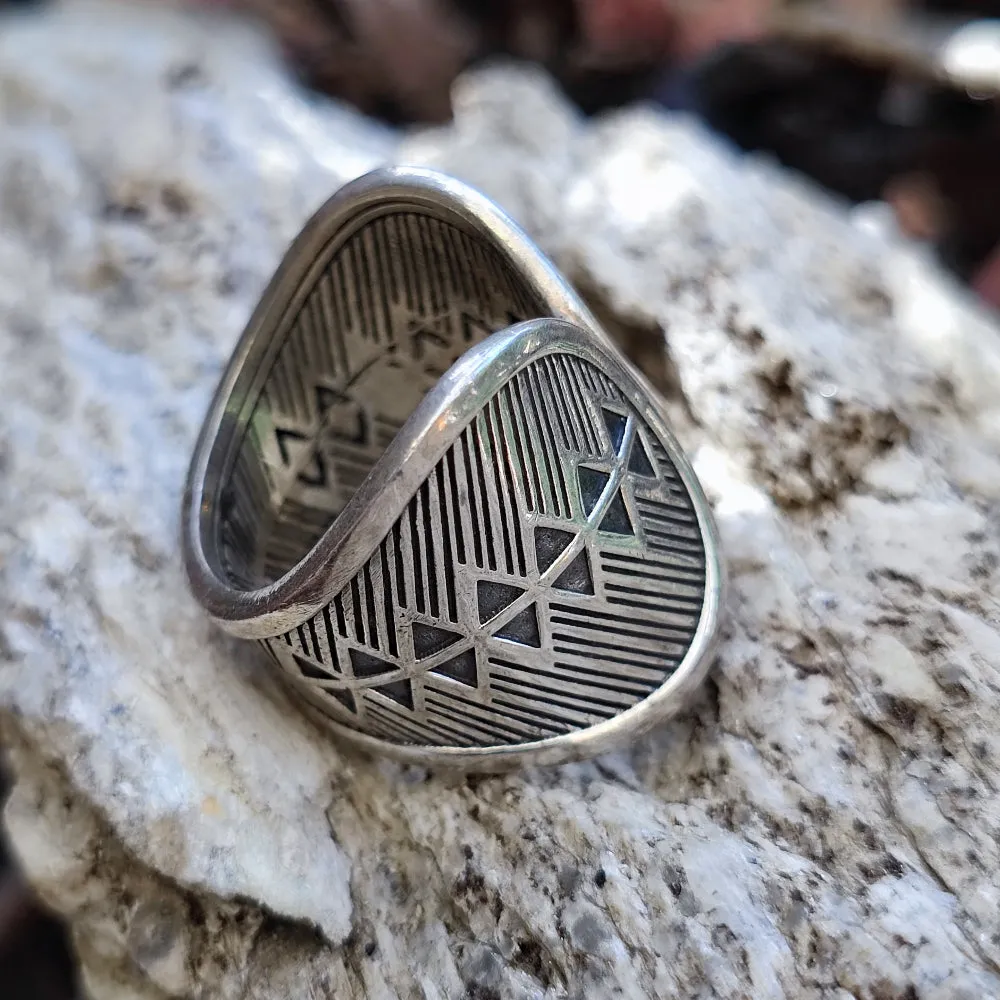 Ethnischer Bandring aus 925er Silber - BANDARA