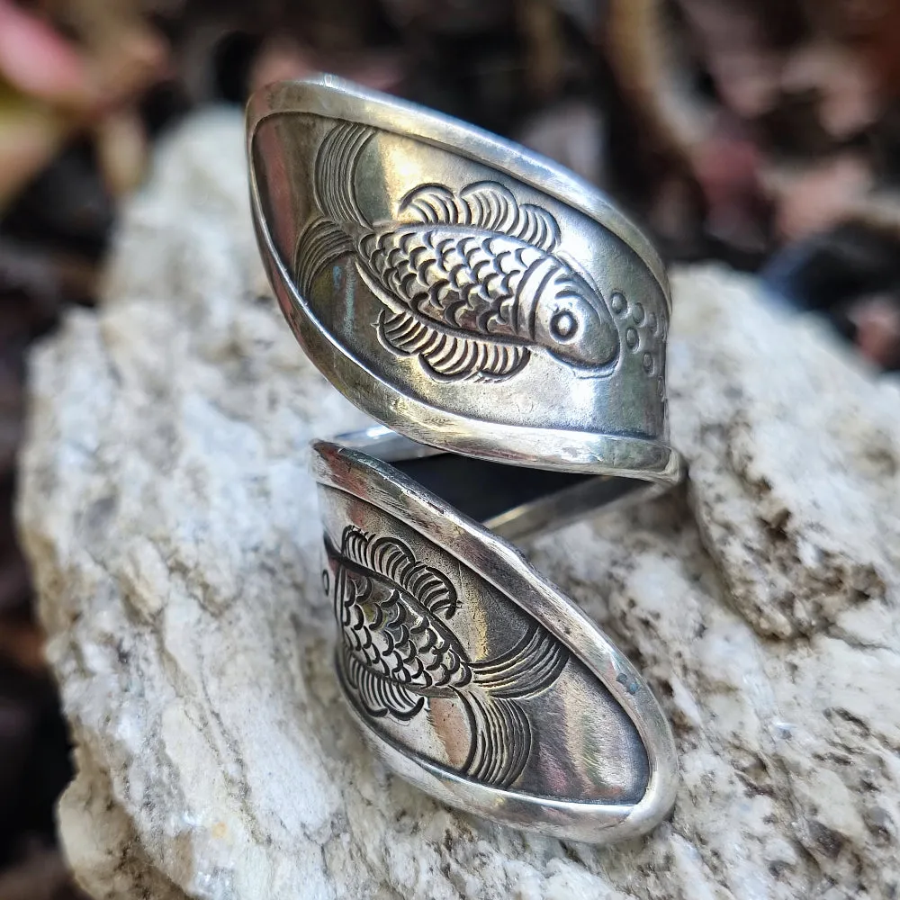 925er Silberring mit Fisch - MONAIMORA