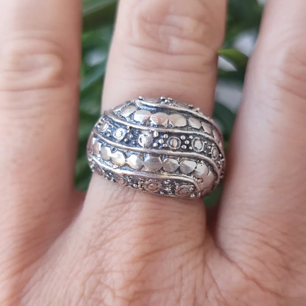 Ethnic band ring in 925 silver - SERPURA