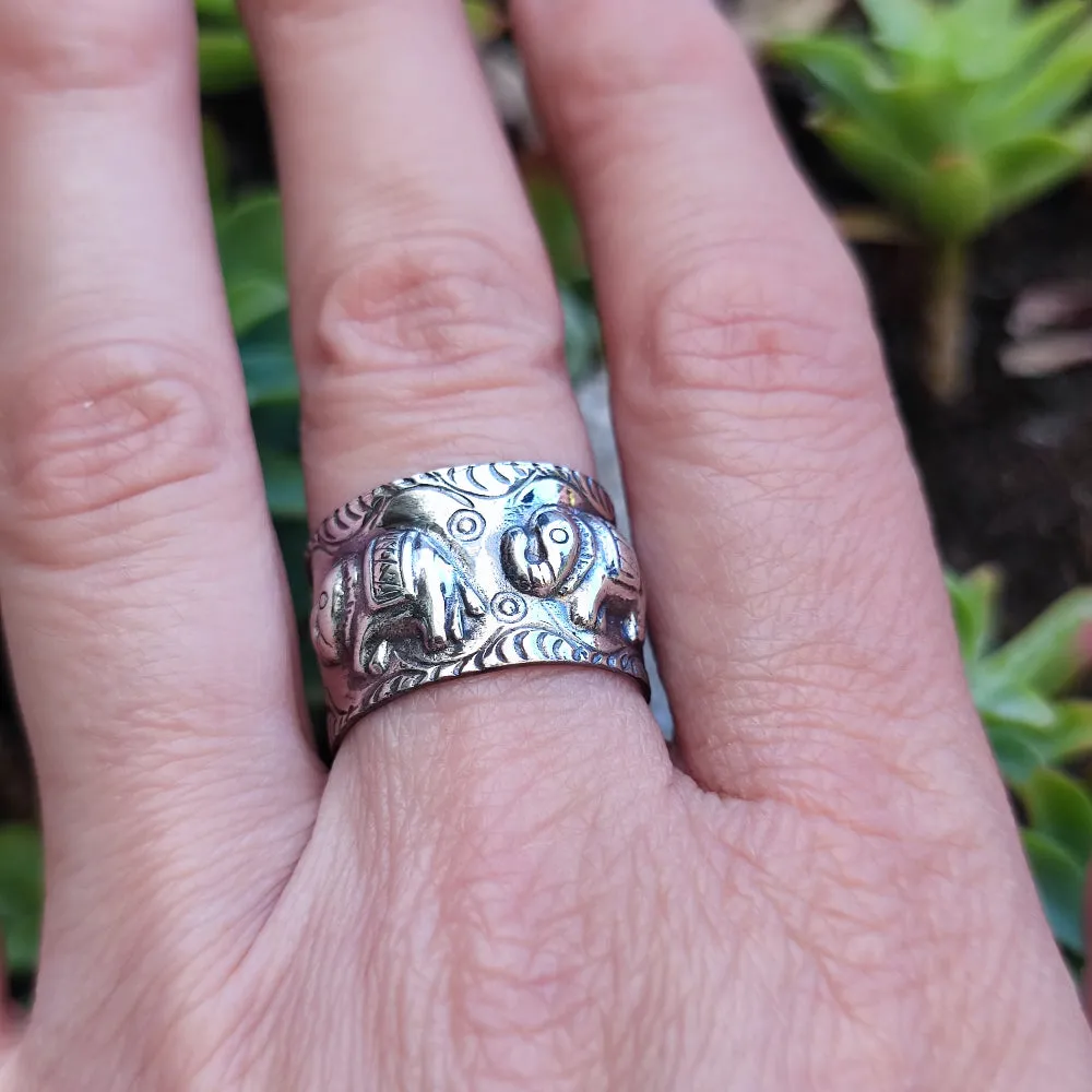 925 silver elephant band ring - NIKHIL