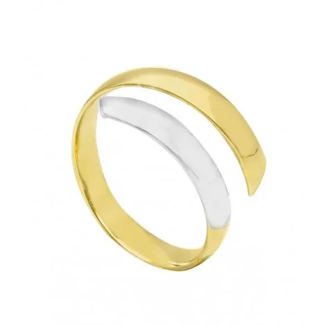 Anello Fascia Modello Contrariè Oro Giallo 18kt- Oro Bianco