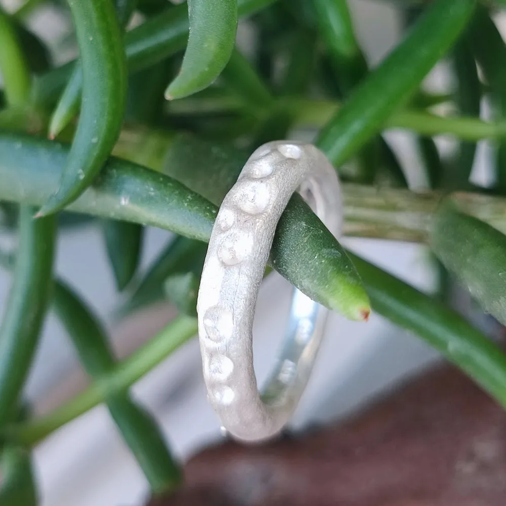 925 Silver Satin Band Wedding Ring - PERUDAT