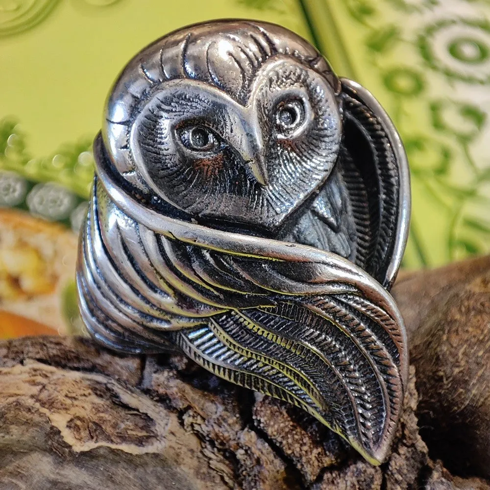 925 silver owl ring - PUEO
