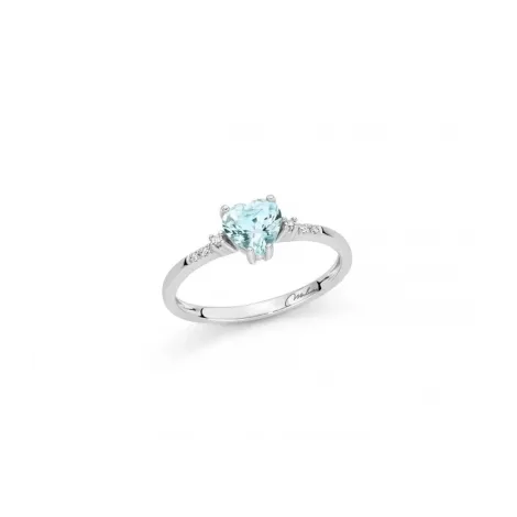 Anello Miluna Cuore Acquamarina e Diamanti Oro Bianco 18kt LID3773