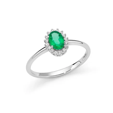 Anello Miluna Smeraldo e Diamanti Oro Bianco 18kt LID3673