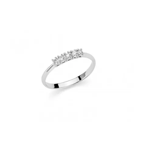 Anello Miluna Tesori Di Diamante Oro Bianco 18Kt Cinque Diamanti 0,45 G SI