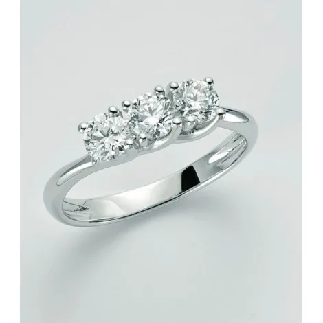 Anello Miluna Tesori Di Diamante  Oro Bianco 18Kt Trilogy Diamanti 0,24 G SI