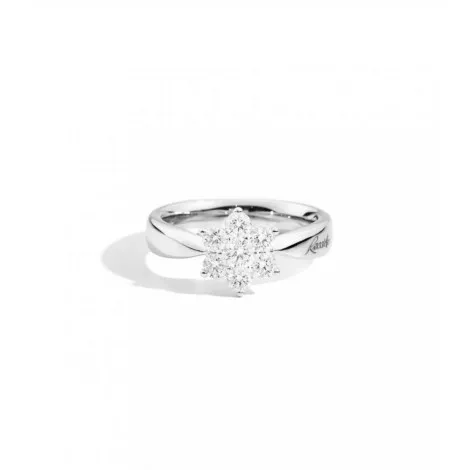 Anello Recarlo Bouquet Rosetta Oro Bianco Diamante R09RO002