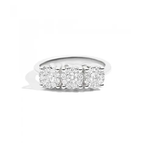 Anello Recarlo Trilogy Nodo D'Amore Oro Bianco 18 Kt e Diamanti