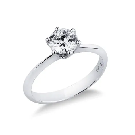 Anello Solitario Oro 18Kt Diamante Certificato