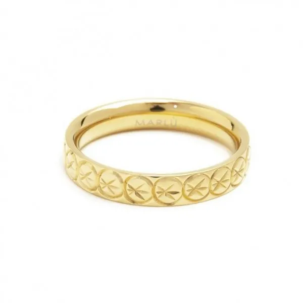 Anello Marlù Donna Stelle incise PVD Oro