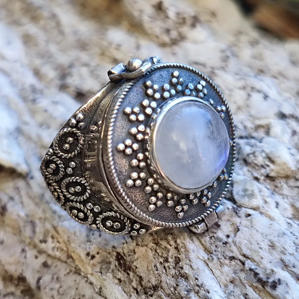 Giftring aus grünem Achat 925 Silber - DABHOL