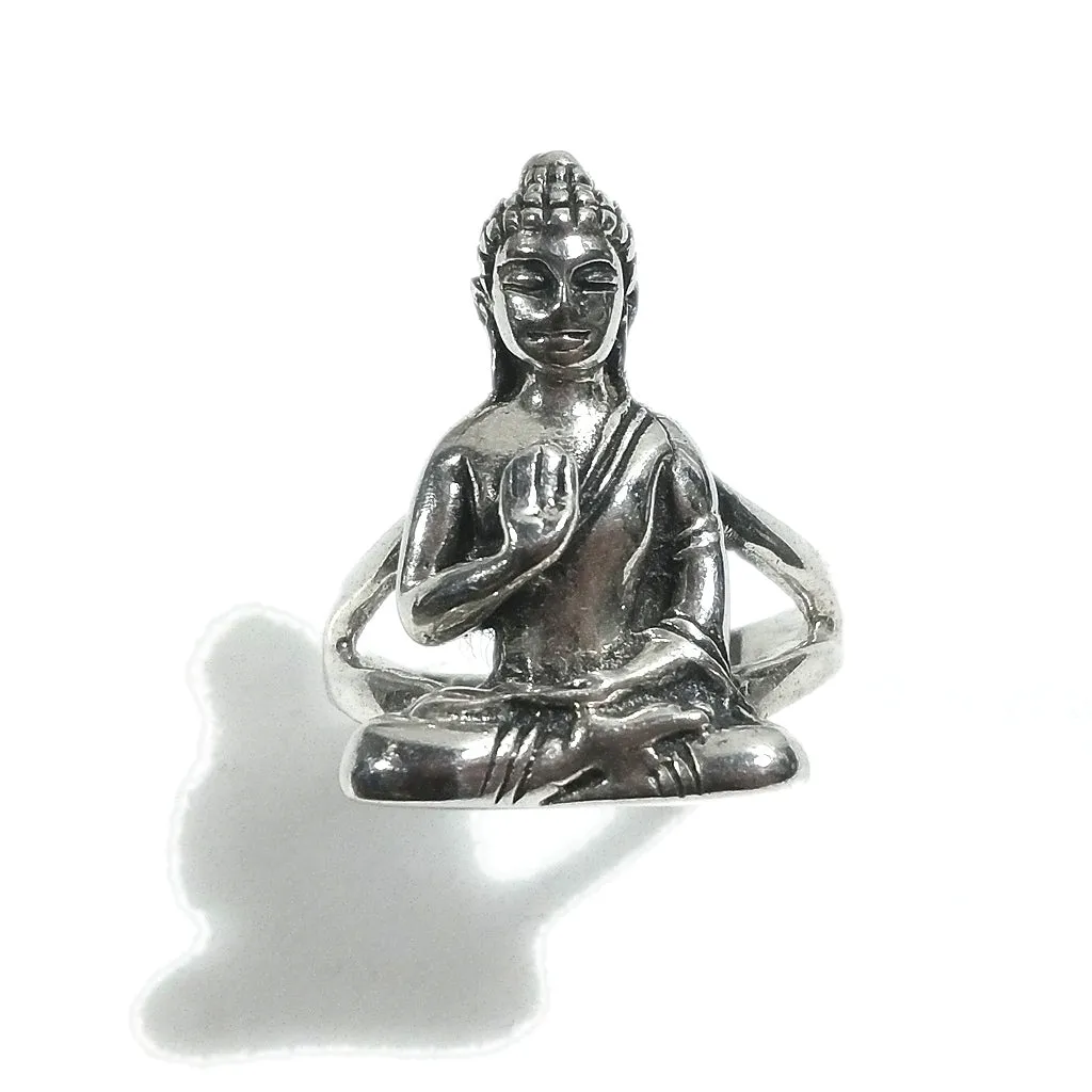 ANELLO testa di BUDDHA in argento 925