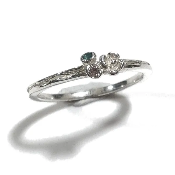 Anello in argento 925 a forma di FIORI con pietra - KIJA