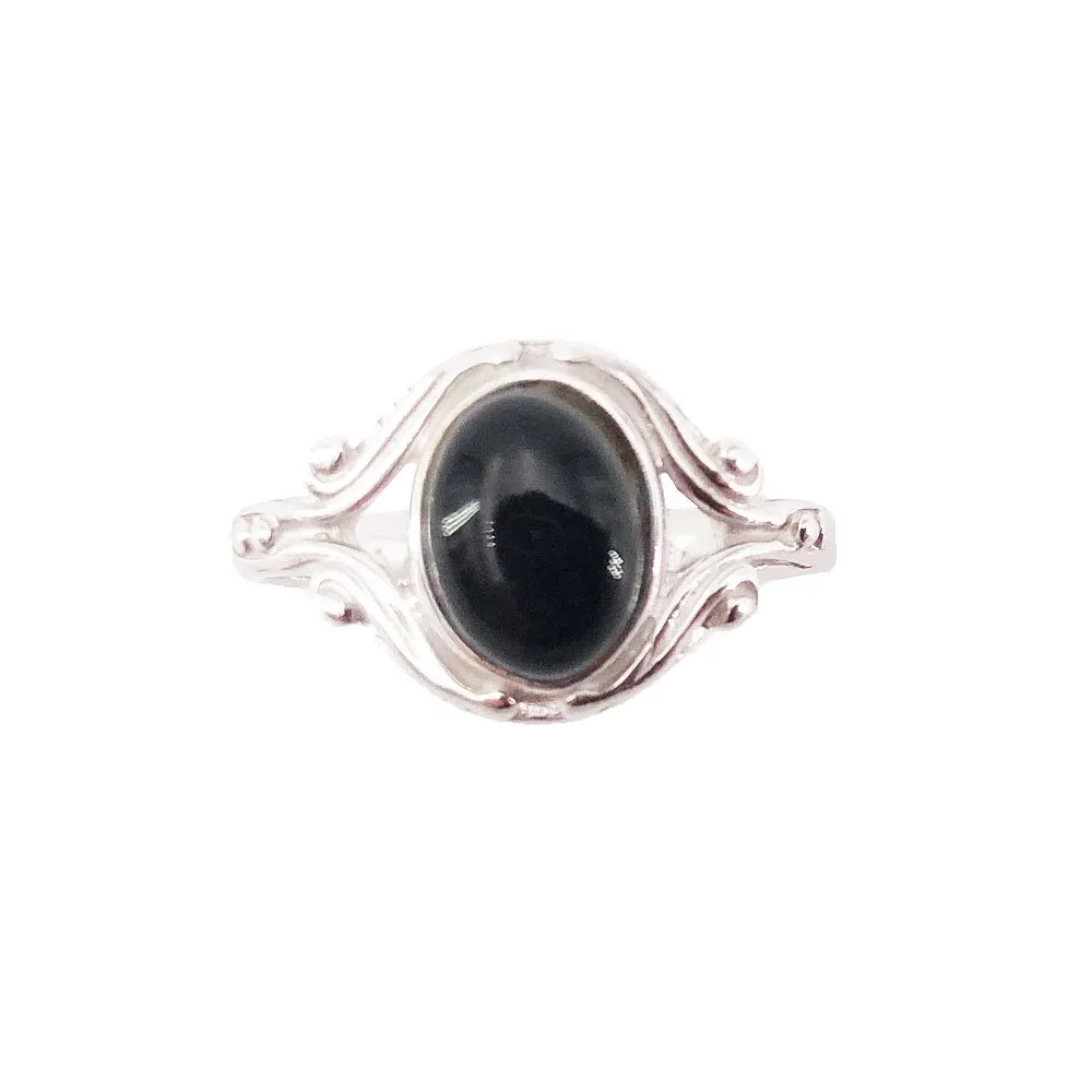 Anello “Honorine” Onice Nero – Argento 925