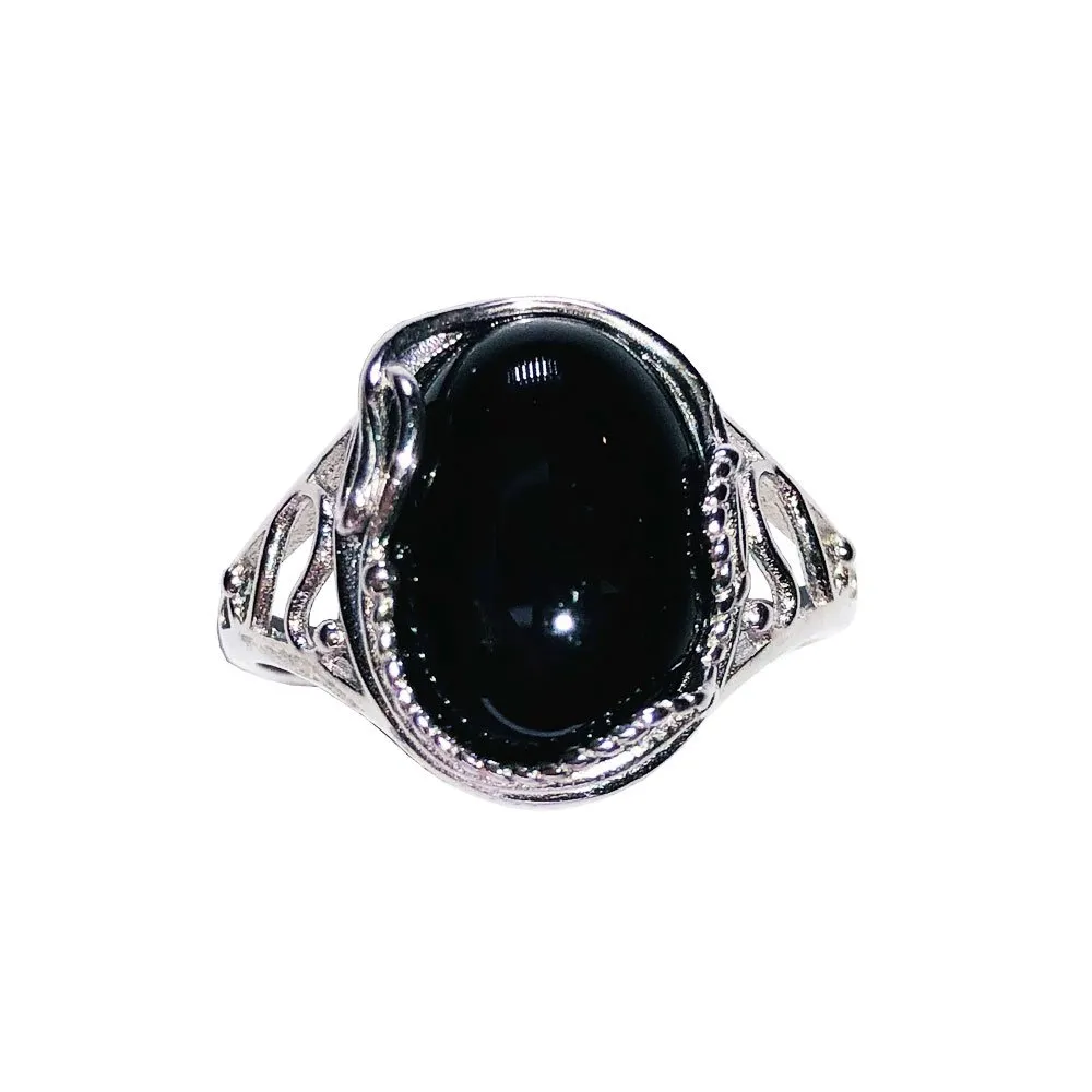 Anello “Capucine” in Onice Nera – Argento 925