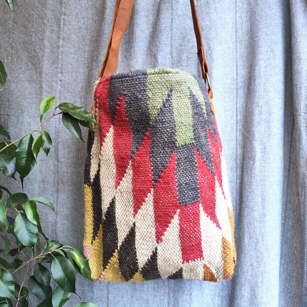 GUDUR Handcrafted Bag Made with KILIM and Leather