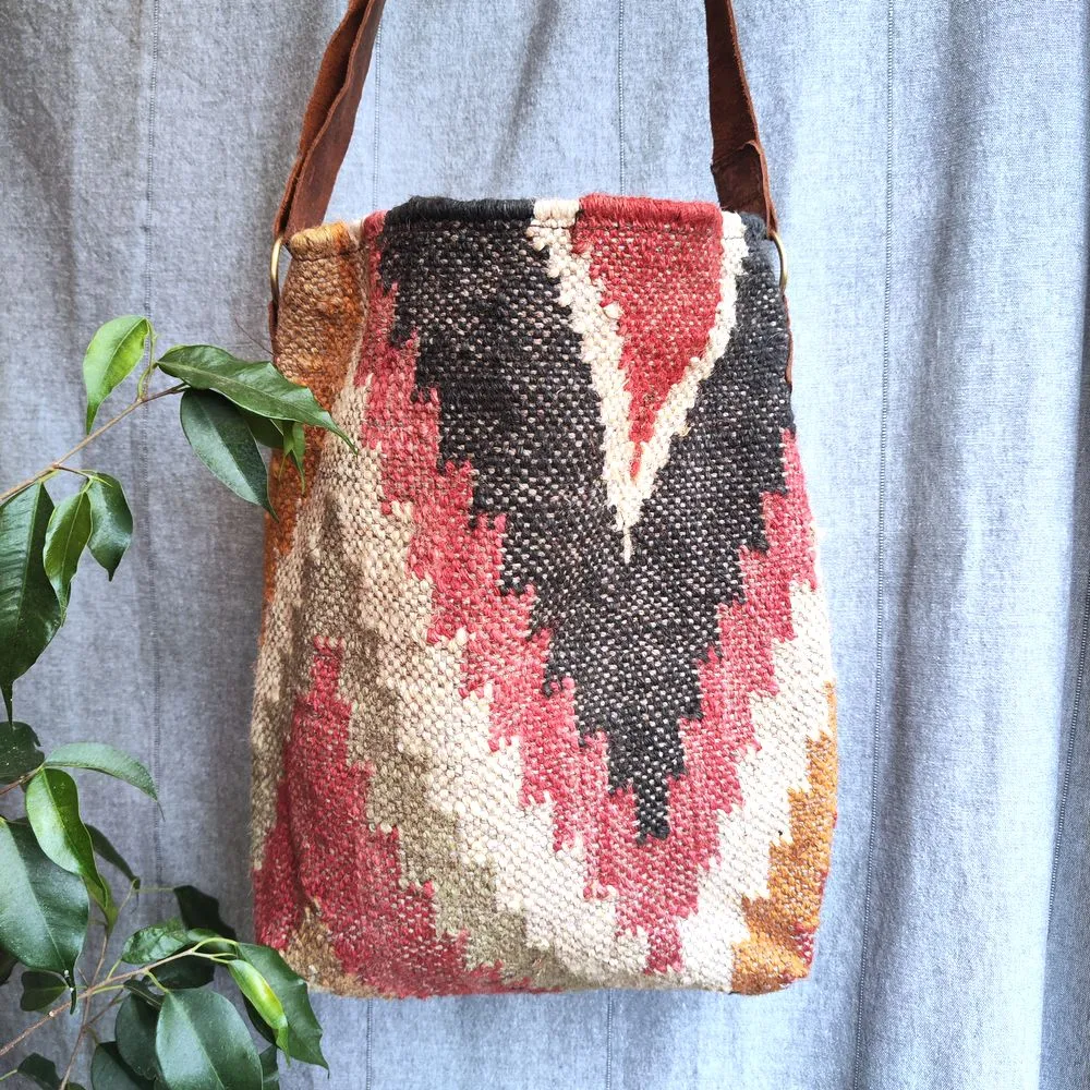 KADIRI Handcrafted Bag Made with KILIM and Leather