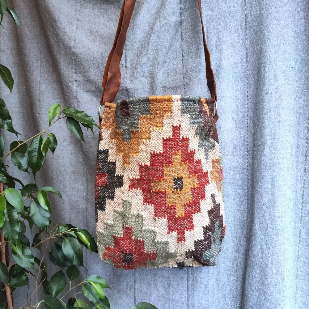 Handcrafted GOA bag made with KILIM and Leather
