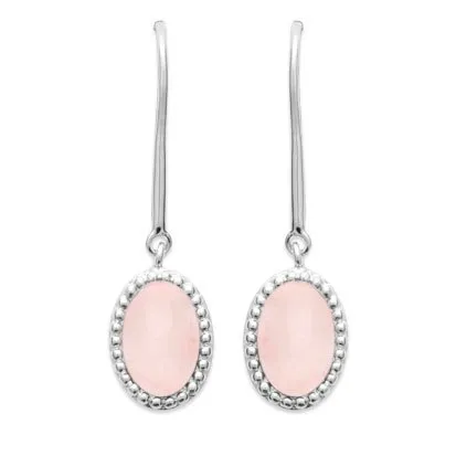 Orecchini Quarzo Rosa “Alexandra” – Argento 925