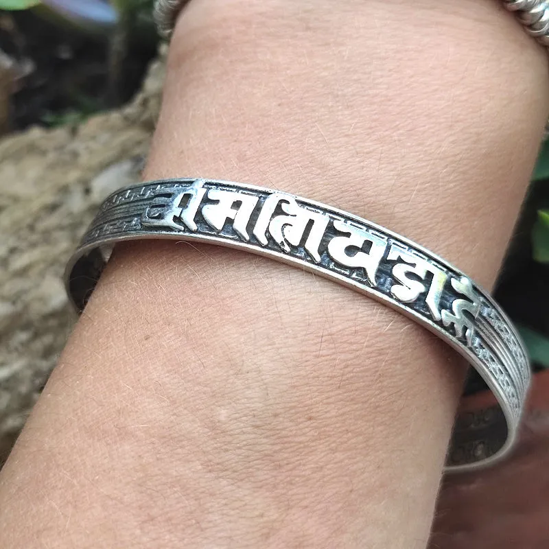 OM MANI PADME HUM bracelet in 925 silver - SAMANAD