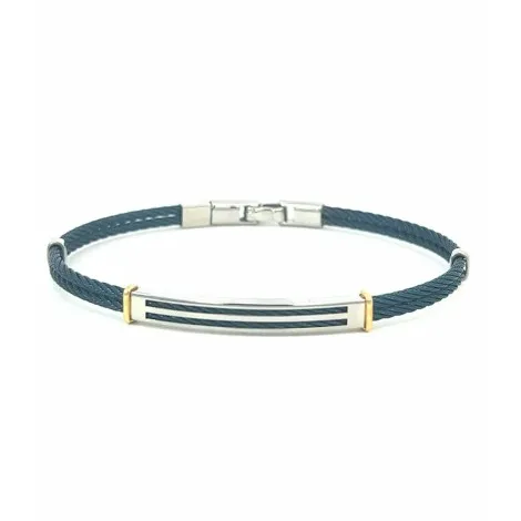 Bracciale Acciaio Blu Oro Giallo Cm 20.5