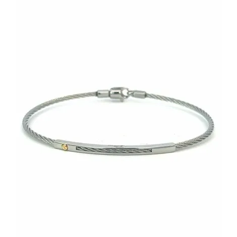 Bracciale Acciaio Silver e Oro Giallo Cm 20.5