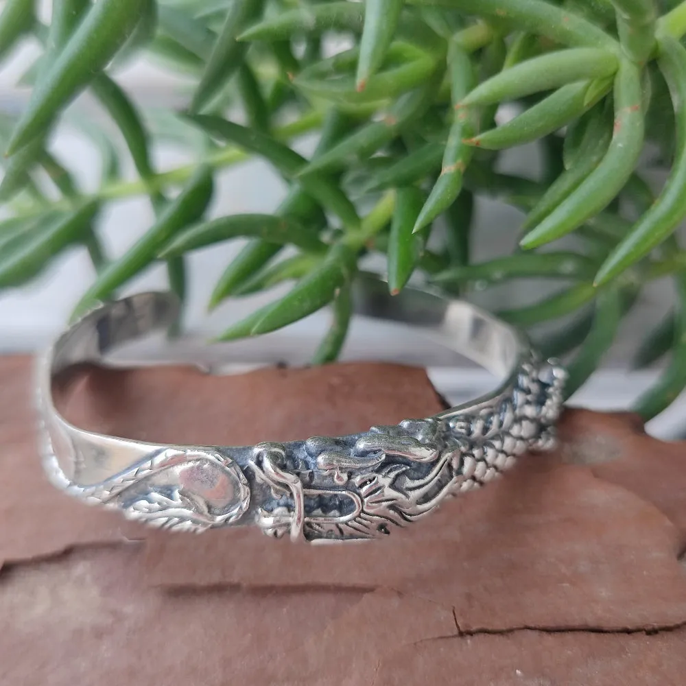 925 Silver Dragon Rigid Bracelet - TEKANPUR
