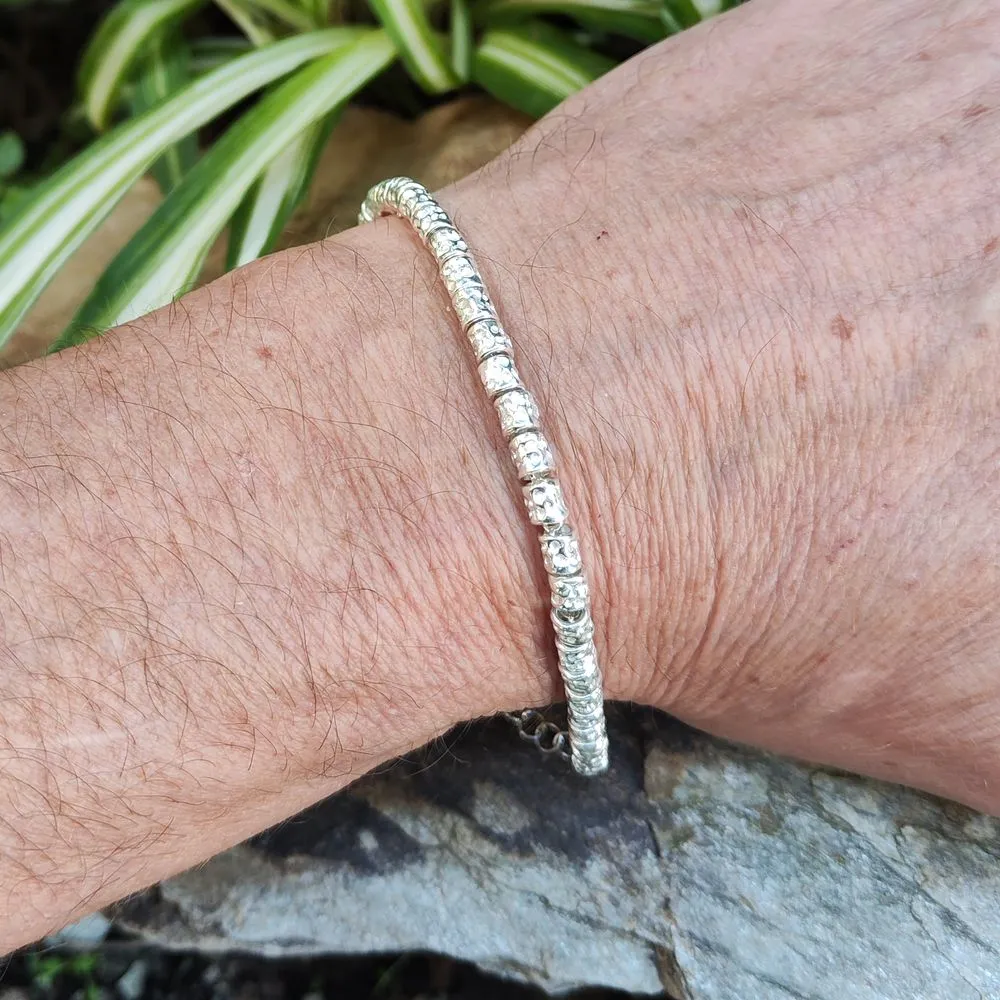 BRACELET handcrafted with hammered tubes - TUNE