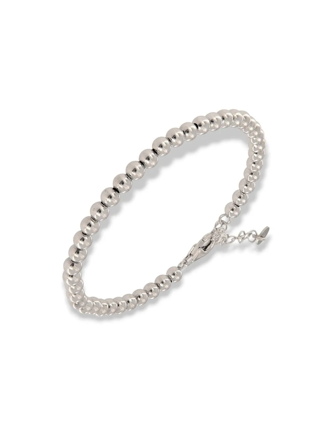 Bracciale Argento Rodiato Sfere Lisce 4MM