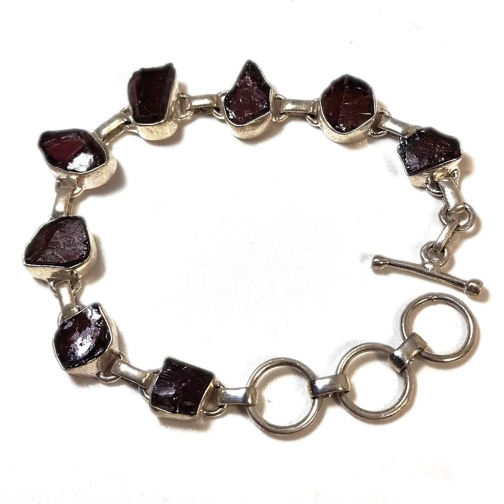 BRACCIALE ADIMU con GRANATO grezzo in argento 925