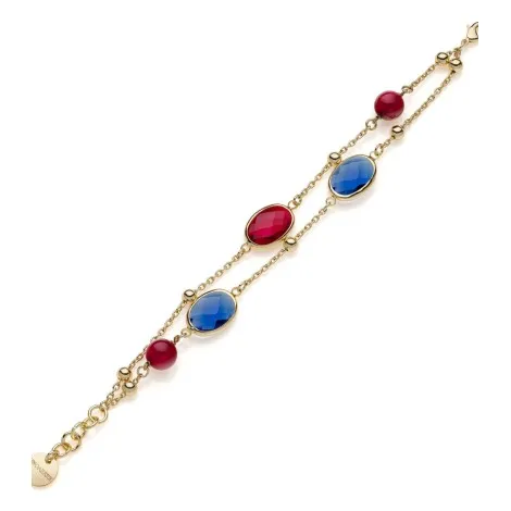 Bracciale Cristalli Rosso/Blu Unoaerre Fashion Jewellery Bronzo