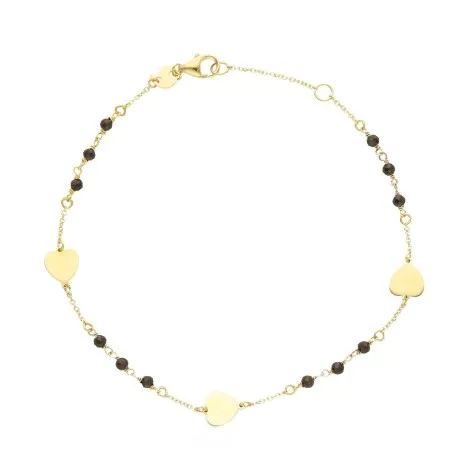 Bracciale Cuore Oro Giallo 9kt Pietre