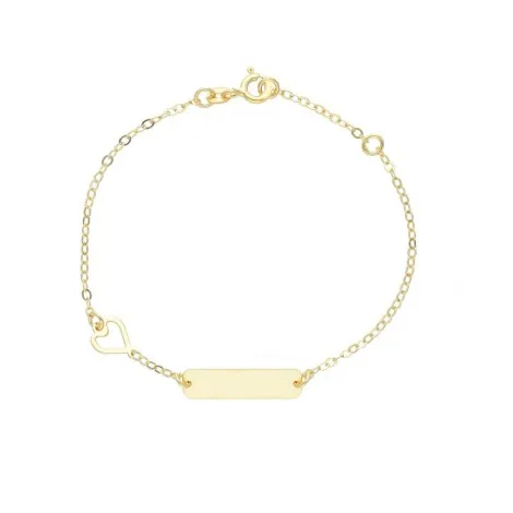 Bracciale Cuore Targhetta Oro Giallo 9kt