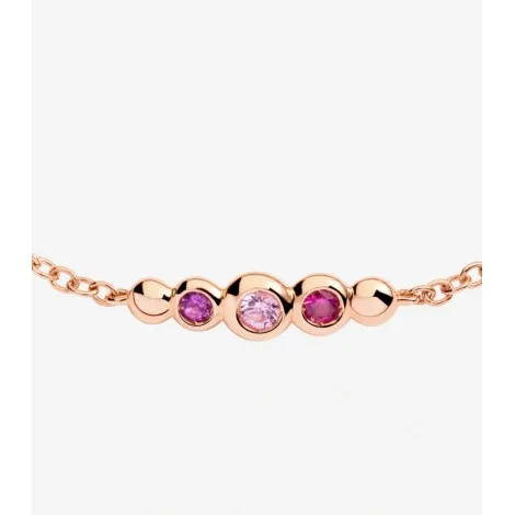 Bracciale Dodo Bollicine Oro Rosa 9kt Pietre Colorate
