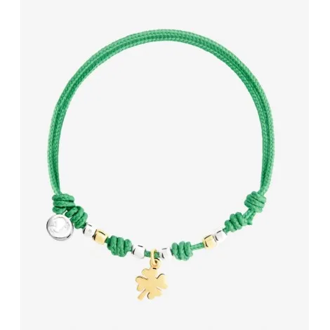 Bracciale Dodo Charm Mini Quadrifoglio Cordino Verde