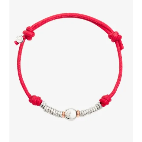 Bracciale Dodo Pepita Rondelle Oro Rosa Cordino
