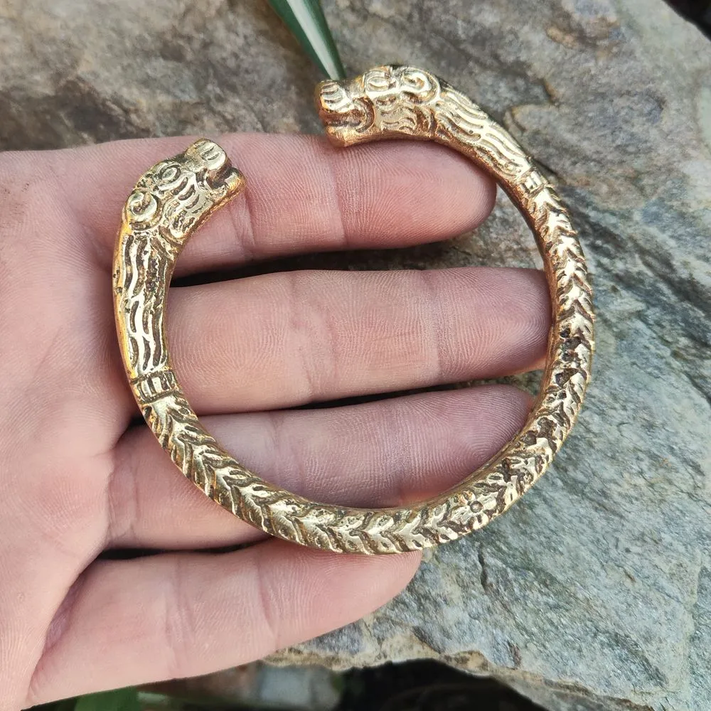 Tiger Head Brass Bracelet - TANDOOR