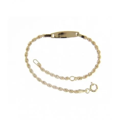 Bracciale Maglia Busco Targhetta Centrale Oro Giallo 18kt