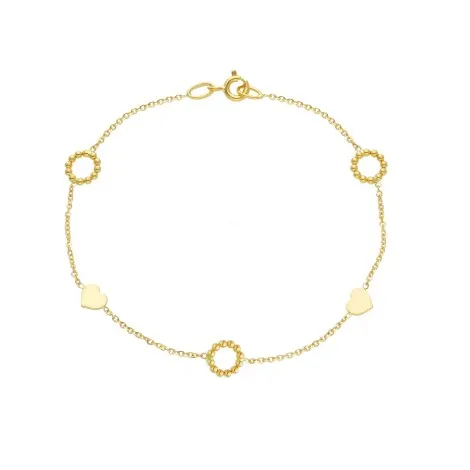 Bracciale Cuore e Cerchi Oro Giallo 18kt