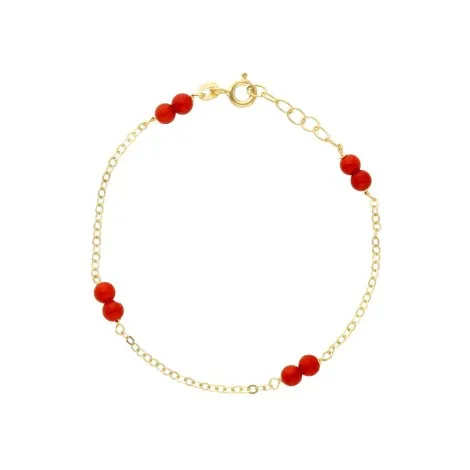 Bracciale Oro Giallo 9kt Con Corallo
