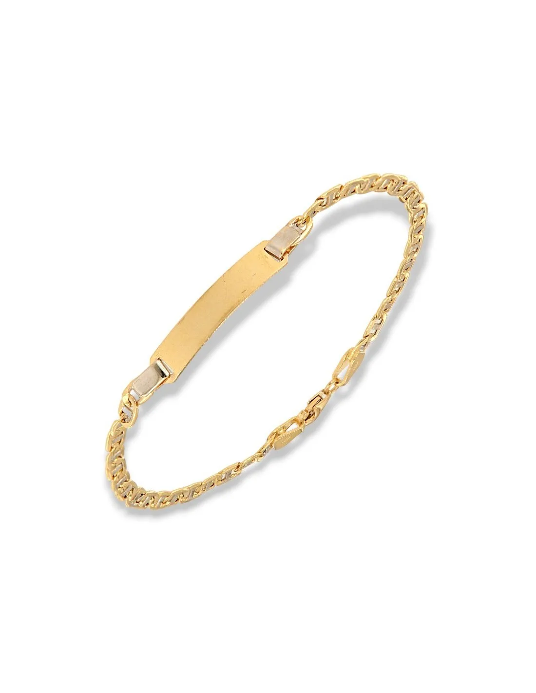 Bracciale Oro Giallo Piastra Centr. Maglia Marina