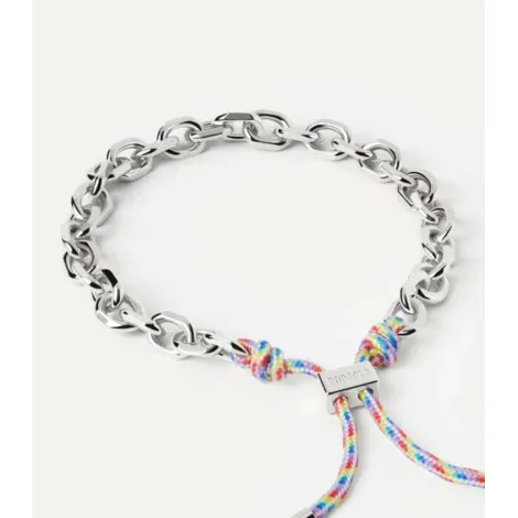 Bracciale PDPAOLA Catena Argentata e Corda Prisma Essential PU02-690-U