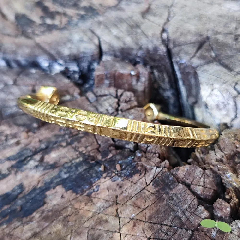 TUAREG bracelet open rigid ethnic brass - BALJAY