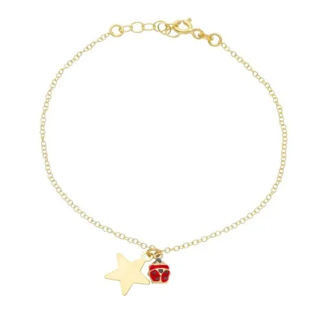 Bracciale Stella Coccinella Oro Giallo 9kt Smalto
