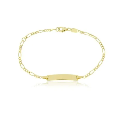 Bracciale Targhetta Oro Giallo 9kt Figaro