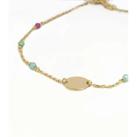 Bracciale Tondo Passante Oro Giallo 9Kt Zirconi Colorati