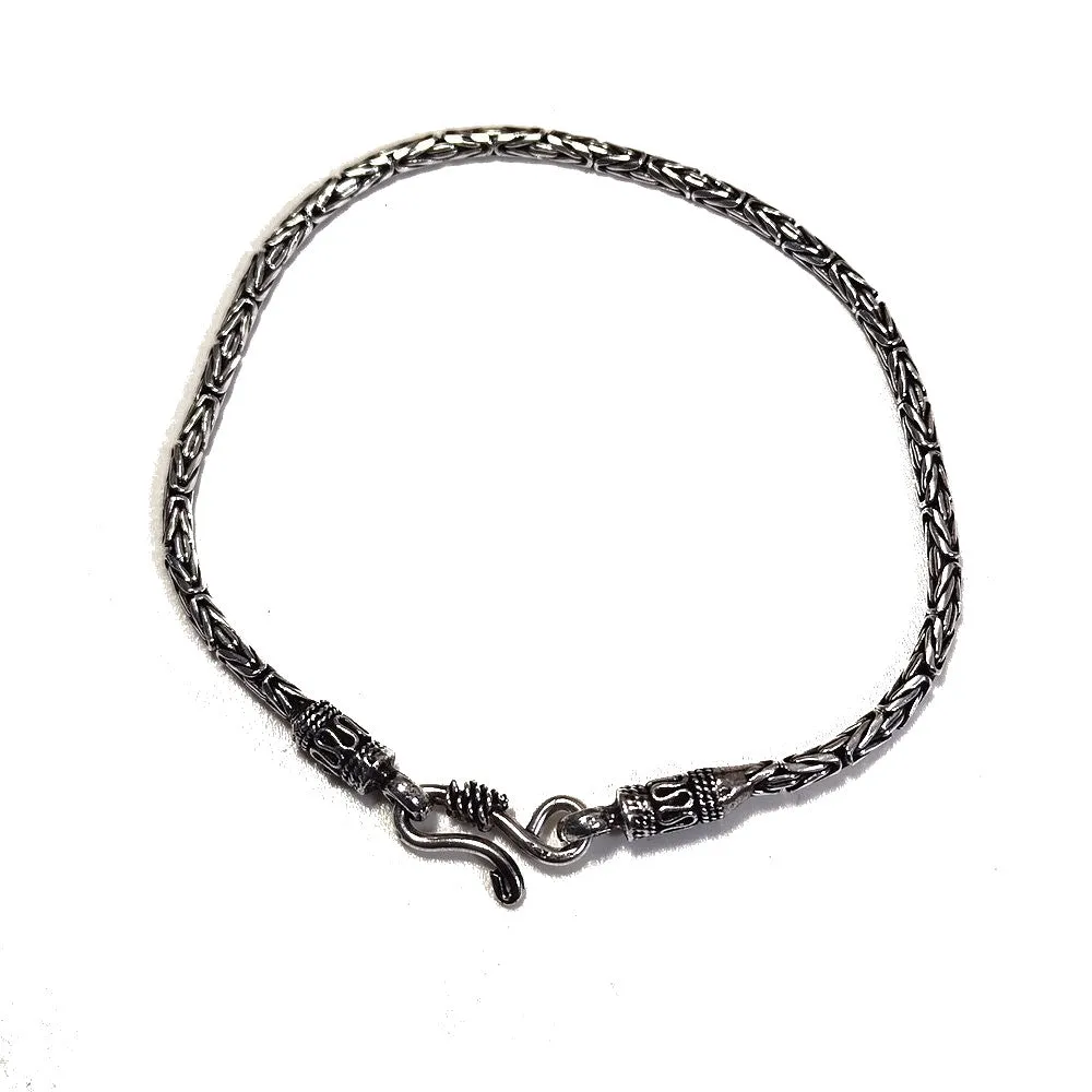 Bracciale in argento da Uomo Maglia Bizantina tonda