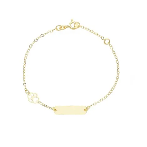 Bracciale Zampetta Targhetta Oro Giallo 9kt