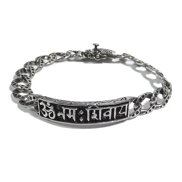 Bracciale snake OM NAMAH Śivāya in argento 925